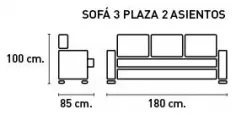 SOFA 3P. FIJO MOD. RUBEN 2