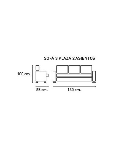 SOFA 3P. FIJO MOD. RUBEN
