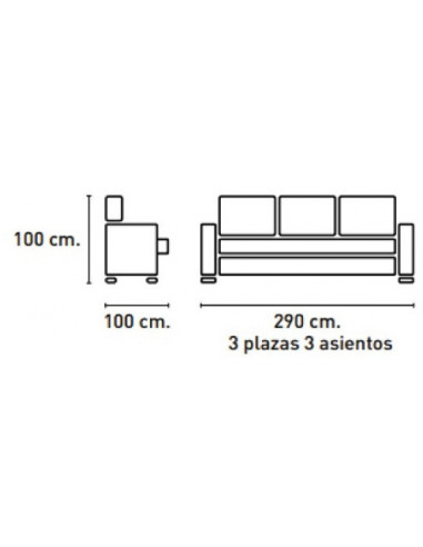 SOFA 3P-3ASI. 230CM.MOD. ROBERT
