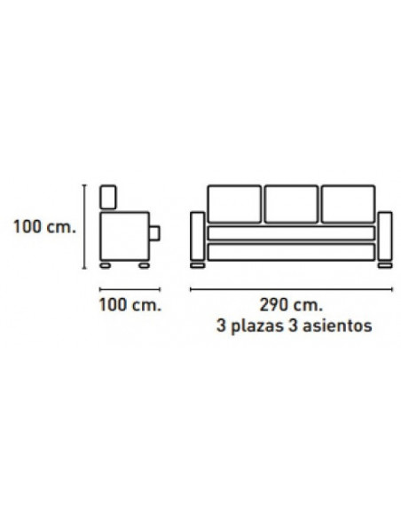 SOFA 3P-3ASI. 230CM.MOD. ROBERT