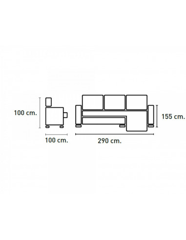 Chaiselongue Robert antimanchas derecha