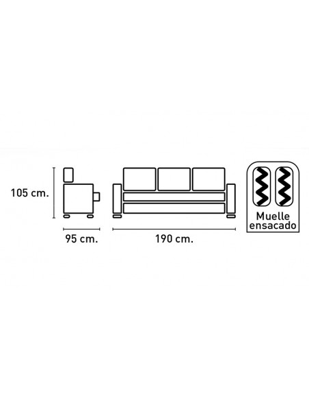 SOFA 3P. MOD.KOKE