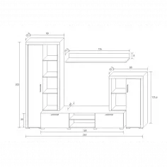 Composición Salón Nobel Cambria y Grafito 2