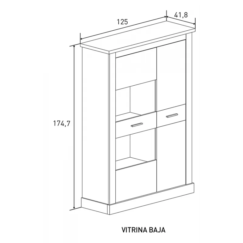 VITRINA BAJA CHELLEN ACABADO CAÑON