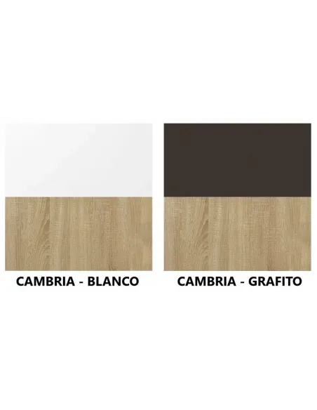 APARADOR 2P. 120 CM. LARA CAMBRIA-GRAFITO, CAMBRIA-BLANCO, PUCCINI-TEXTIL