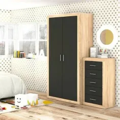 ARMARIO 2P.  LARA JUVEN APILABLE CAMBRIA-BLANCO - CAMBRIA-GRAFITO 2
