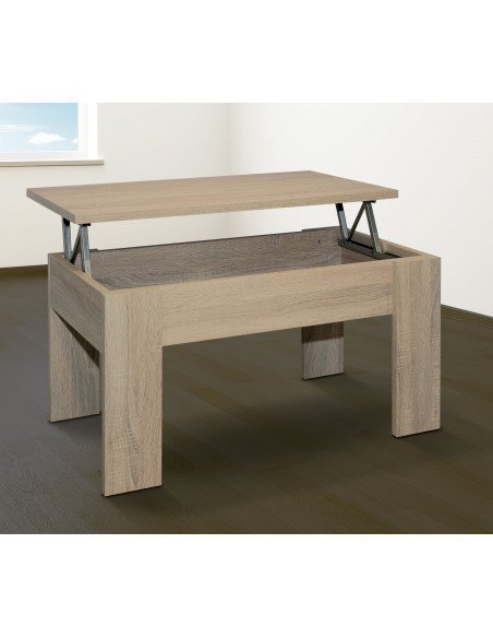 MESA CENTRO ELEVABLE LARA cambria y blanco