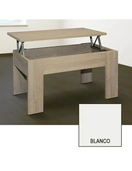 MESA CENTRO ELEVABLE LARA cambria y blanco