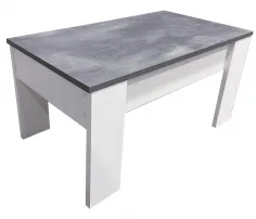 MESA CENTRO ELEVABLE gala MESAS ÁRTICO, BLANCO-CEMENTO, NOGAL, WENGUÉ