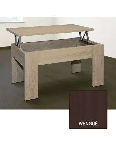 MESA CENTRO ELEVABLE gala MESAS ÁRTICO, BLANCO-CEMENTO, NOGAL, WENGUÉ