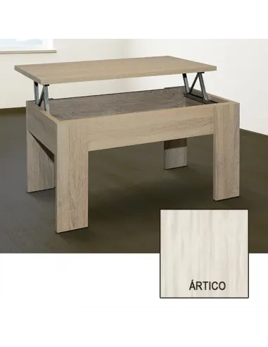 MESA CENTRO ELEVABLE gala MESAS ÁRTICO, BLANCO-CEMENTO, NOGAL, WENGUÉ