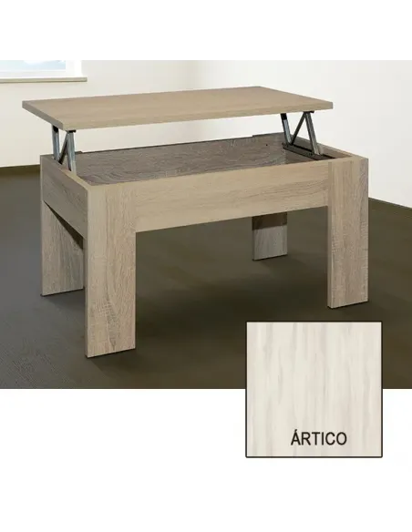 MESA CENTRO ELEVABLE gala MESAS ÁRTICO, BLANCO-CEMENTO, NOGAL, WENGUÉ