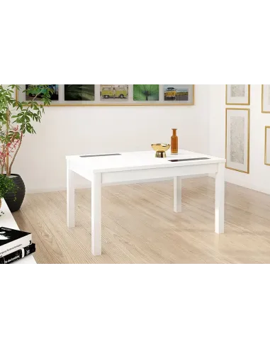 MESA EXTENSIBLE 140CM CRISTAL NEGRO LARA