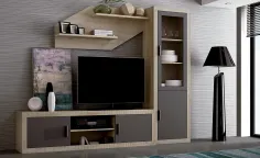 Salón 240 cm. Lara 02 cambria-blanco y cambria-grafito