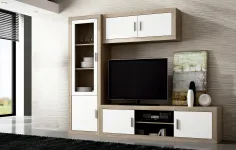 Salón 240 cm. Lara 01 cambria-blanco y cambria-grafito
