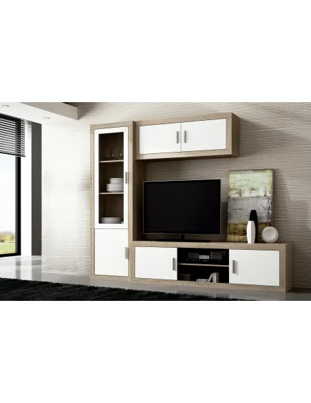 Salón 240 cm. Lara 01 cambria-blanco y cambria-grafito
