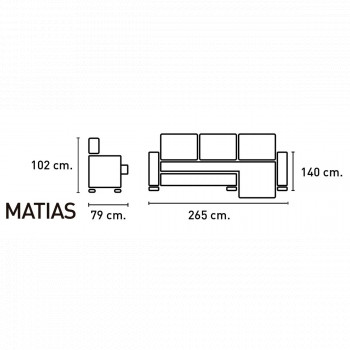 Matías exprés Chaiselongue Izquierda extensible con arcón 2