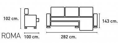 Roma Exprés chaiselongue izquierda extensible a suelo