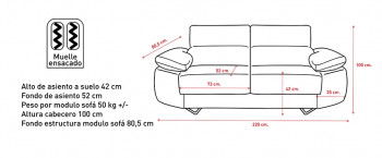 Epi Exprés sofá de 3 plazas color cemento 2