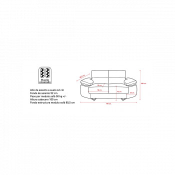 Epi Exprés sofá de 2 plazas color cemento 2