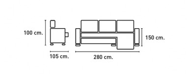 Gredos Exprés Chaiselongue cama izquierda