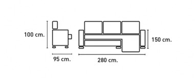 Servicio rápido Chaiselongue Montblanc derecha tapizado piedra antimanchas