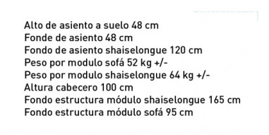 Servicio rápido Chaiselongue Montblanc derecha tapizado piedra antimanchas