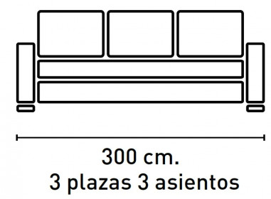 Sofá 3 plazas 3 asientos modelo Golf