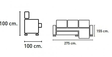 SHAISELONGUE DERECHA CAMEL, PLATA O MARENGO MODELO LANCIA