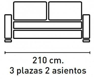 SOFA 3P. MOD. ROBERT 210 cm.