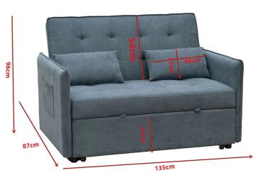 Sofá Cama de Arrastre BILBAO de 2 Plazas Tapizado beige o