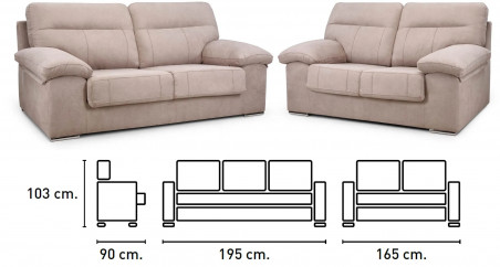 Servició rápido 3+2 plazas Duero Piedra / Cemento
