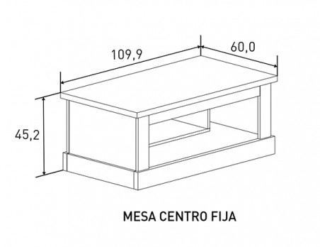 MESA CENTRO FIJA CHELLEN CAÑON en Relax Muebles