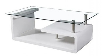 MESA CENTRO TAPA CRISTAL EVA BLANCO en relax Muebles