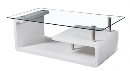 MESA CENTRO TAPA CRISTAL EVA BLANCO en relax Muebles