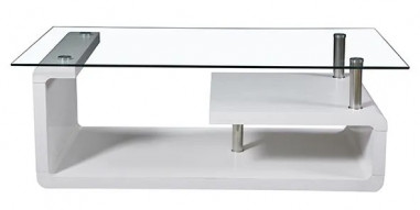 MESA CENTRO TAPA CRISTAL EVA BLANCO en relax Muebles