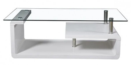 MESA CENTRO TAPA CRISTAL EVA BLANCO en relax Muebles