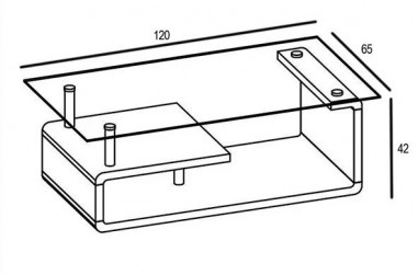 MESA CENTRO TAPA CRISTAL EVA BLANCO en relax Muebles