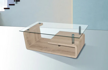 MESA CENTRO TAPA CRISTAL EVA BLANCO en relax Muebles 2