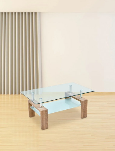 MESA CENTRO TAPA CRISTAL SAMA BLANCO rELAX mUEBLES