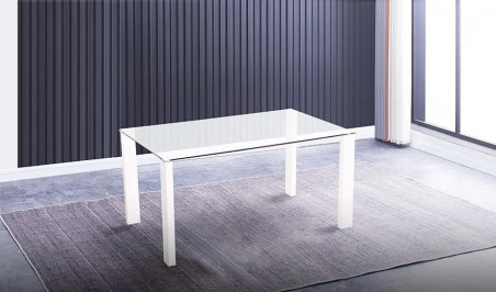 MESA FIJA TAPA CRISTAL TRANSPARENTE ALICE HANA | Oferta online RelaxMuebles.com