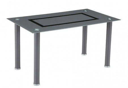 Mesa fija 140x80 Emi transparente, gris o negro