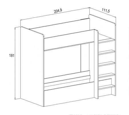 Litera Donald con cajones Andersen pino en Relax Muebles