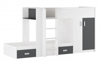 CAMA TREN DONALD ACABADO ANDERSEN PINO-GRAFITO con entrega rápida en RelaxMuebles.com