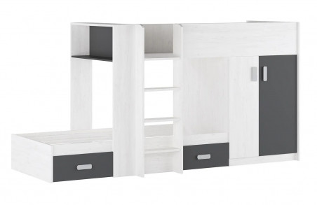 CAMA TREN DONALD ACABADO ANDERSEN PINO-GRAFITO con entrega rápida en RelaxMuebles.com