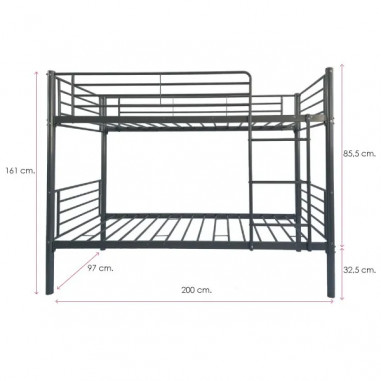 LITERA MOD. FUNNY GRIS metálica con entrega rápida en Relax Muebles