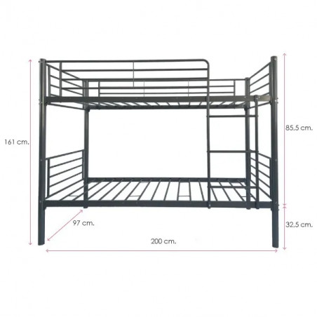LITERA MOD. FUNNY GRIS metálica con entrega rápida en Relax Muebles