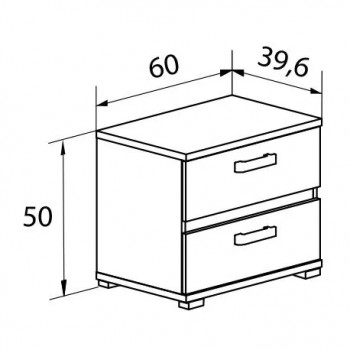 MESITA DE NOCHE 2C CABRA BLANCO-GRAFITO EN rELAX mUEBLES 2