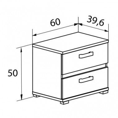 MESITA DE NOCHE 2C CABRA BLANCO-GRAFITO EN rELAX mUEBLES