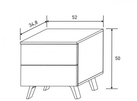 MESITA DE NOCHE 2 CAJONES SOTO con entrega rápida en RelaxMuebles.com